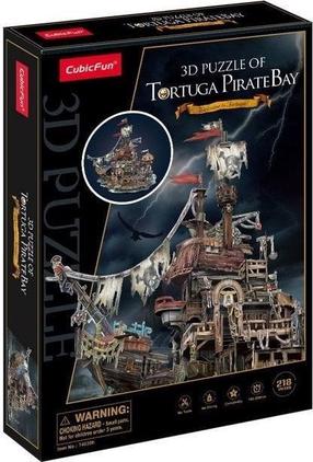 3D пазл Cubicfun Tortuga Pirate Bay, 48 см x 27 см, 218 шт., многоцветный