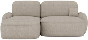 Kampinė sofa - lova Tesalia Bouclé Royal 05, smėlio sp., kairinė, 150 x 247 cm x 93 cm
