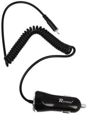 Auto laadija Reverse CC-21, Micro USB/USB, must v.