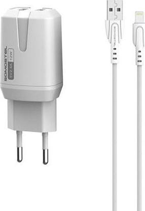 Telefoni laadija Somostel SMS-A139, 2 x USB, valge v., 12 W