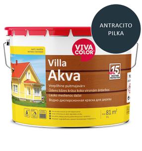 Fasāžu krāsa Vivacolor Villa Akva, antracīta pelēka krās., 9 l