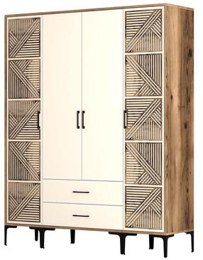 Spinta Kalune Design Kumsal PTP, kreminė sp./riešuto sp., 47.5 cm x 160 cm x 201.4 cm