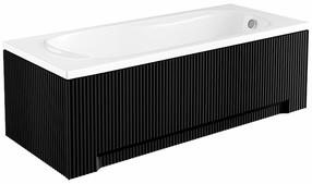 Vonia, įmontuojama Besco Bona, 140 cm x 70 cm x 53.5 cm, stačiakampis, balta sp./juoda sp.