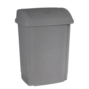 Šiukšliadėžė Plast Team Swing, pilka sp., 15 l, 39 cm x 28 cm
