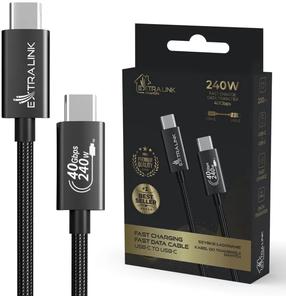 Провод Extralink Smart Life CABESL05, USB Type-C, 200 см, черный цв., 240 Вт