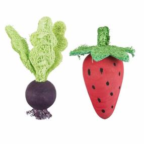 Graužikų žaislas Trixie Strawberry & Beetroot, 6 cm x 6 cm x 9 cm, įvairių spalvų