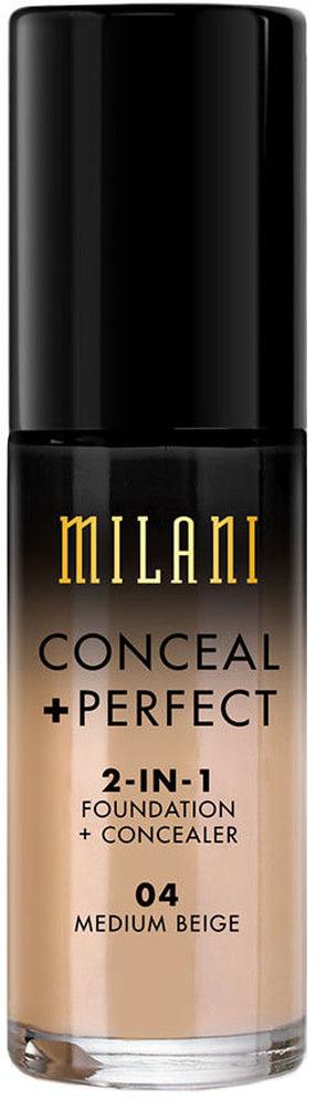Skystas makiažo pagrindas Milani Conceal + Perfect, 04 medium beige, 30 ml