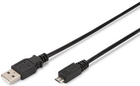 Laidas Assmann USB 2.0 A male, Micro USB B male, 3 m, juoda sp.