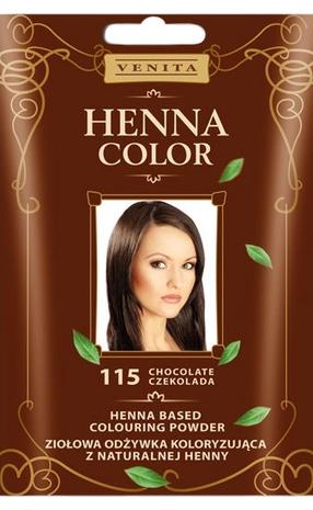 Spalvota pudra Venita Henna Color, šokolado, Chocolate 115, 25 ml