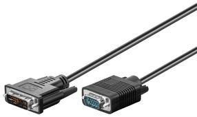 Laidas Goobay Full HD Cable DVI A To VGA DVI-A 12+5 pin male, VGA 15 pin male, 2 m, juoda sp.