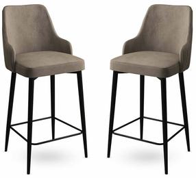 Kėdžių rinkinys Kalune Design Enox, juoda sp./cappuccino, 43 cm x 45 cm x 105 cm, 2 vnt.