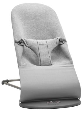 Mazuļu šūpuļkrēsls BabyBjorn Bliss Woven, gaiši pelēka krās.