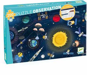 Puzle Djeco Observation Space, 38 cm x 61 cm, 200 gab., daudzkrāsaina