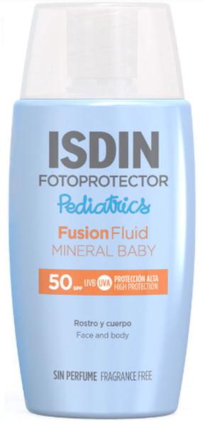 Līdzeklis iedeguma kopšanai ķermenim/sejai Isdin Fotoprotector Mineral Baby SPF50+, 50 ml