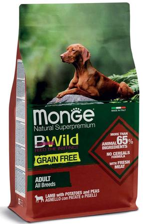 Kuiv koeratoit Monge BWild Adult Lamb & Potatoes, lambaliha, 2.5 kg