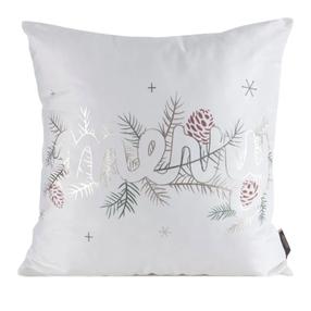 Kalėdinis dekoratyvinės pagalvėlės užvalkalas PSWA-340, balta/šampano, 45 cm x 45 cm