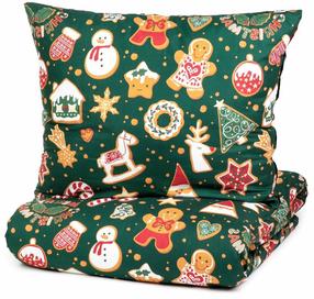 Kalėdinis patalynės užvalkalų komplektas Homla Grinchy 858586, žalias, 200 x 220 cm