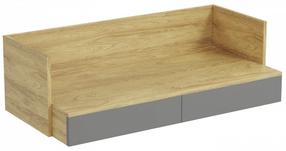 Rakstāmgalds ar atvilktnēm Mobius 2S, 110 cm x 55 cm, 38 cm, ozola krās./pelēka krās.