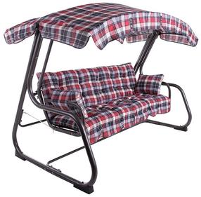 Lauko sūpynės Patio Ravenna, balta sp./juoda sp./raudona sp., 209 cm x 132 cm x 171 cm