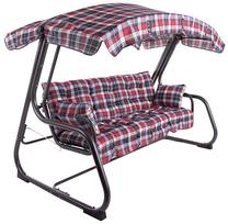Lauko sūpynės Patio Ravenna, balta sp./juoda sp./raudona sp., 209 cm x 132 cm x 171 cm