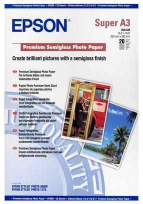Фотобумага Epson Premium Semi-Gloss C13S041328, A3+