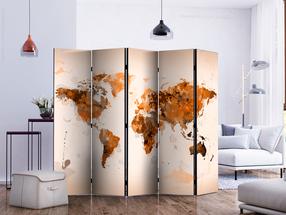 Širma Artgeist World In Brown Shades Ii, įvairių spalvų, 225 cm x 172 cm