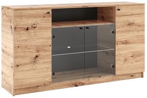 Vitrina ADRK Evi, ruda sp., 160 cm x 40 cm x 87 cm
