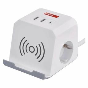 Удлинитель со штативом, 3 x 1,5 mm², 2 м, 2 розетки, 3USB, белый цв.