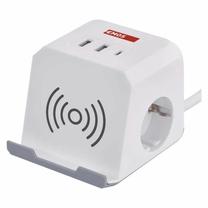 Pikendusjuhe statiiviga, 3 x 1,5 mm², 2 m, 2 pesa, 3USB, valge v.