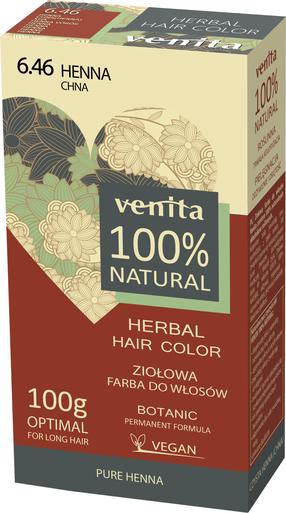 Matu krāsa Venita Herbal Hair Color, chna, 6.46, 100 ml