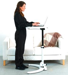 Nešiojamo kompiuterio staliukas reguliuojamo aukščio Sun-Flex EasyDesk Fold, 70 cm x 51 cm, 77 - 113 cm, balta sp./juoda sp.