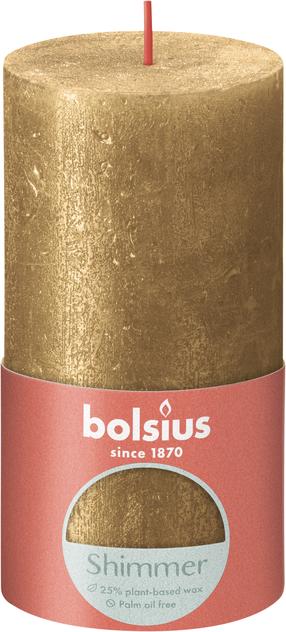 Svece, cilindriskas Bolsius, 60 h, zelta krās.