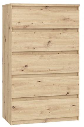 Komoda Forte Chelsea, ąžuolo sp., 128.1 cm x 77.2 cm x 42.2 cm