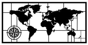 Sienas dekors Wallity World Map, 121 cm x 60 cm