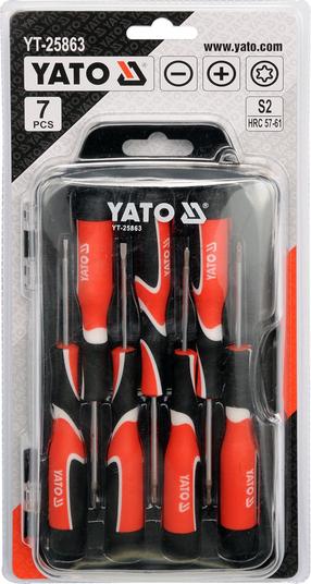 Kruvikeeraja komplekt Yato YT-25863, risti/kuusnurkne/lame, 7 tk