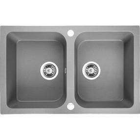 Virtuvinė plautuvė Laveo Celia SBC_520T, Grey, granitas, 76 cm x 48 cm x 17 cm, pilka sp.