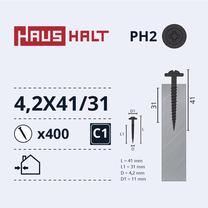 Savisriegis Haushalt DIN 14566, 4.2 mm x 41 mm, 400 vnt.
