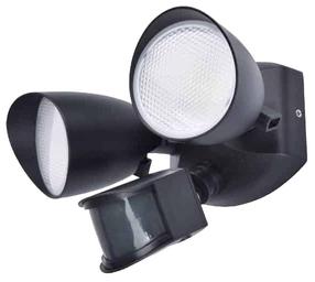Sieninis lauko šviestuvas Lutec Shrimp PIR, 23.5W, LED, IP54, juoda sp., 27.2 cm x 16.8 cm