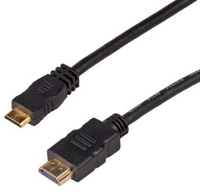 Vads Akyga Mini HDMI male, HDMI male, 1 m, melna krās.