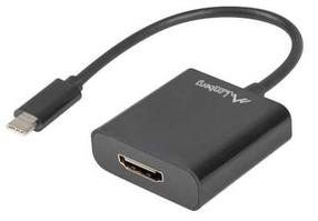 Vads Lanberg USB Type-C To HDMI AD-UC-HD-01 USB-C 3.1 male, HDMI 19 pin female, 0.15 m, melna krās.