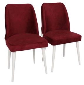 Kėdžių rinkinys Kalune Design Nova 782 974NMB1206, matinė, balta sp./raudona sp., 49 cm x 50 cm x 90 cm, 2 vnt.