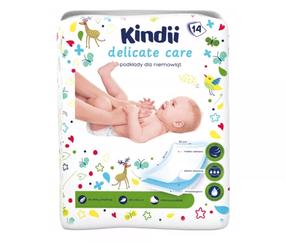 Одноразовый пеленальный коврик Kindii Delicate Care, 60 см x 60 см, 60 x 60 cm, 14 шт.
