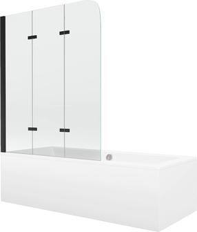Vonia su sienele, laisvai pastatoma Mexen Cube, 80 cm x 170 cm x 40 cm, stačiakampis, balta sp.