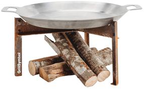 Laužavietės keptuvė su nuimamomis kojelėmis GrillSymbol Skillet Stark, plienas, 46 cm, nerūdijančiojo plieno sp.
