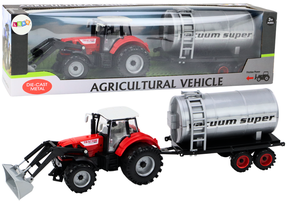  Mängutraktorid koos lisatarvikutega Lean Toys Agricultural, hõbe v./punane v.