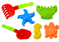 Smėlio žaislų rinkinys Lean Toys, įvairių spalvų, 6 vnt.
