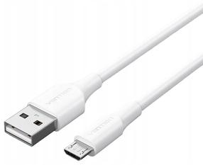 Laidas Vention CTIWF, USB Type A/Micro USB-B, 100 cm, balta sp.