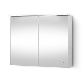 Подвесной шкафчик для ванной с зеркалом Riva Essence, белый цв., 20 см x 89 см x 69.6 см