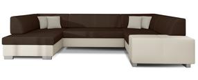 Kampinė sofa Havana Sawana 26, Soft 33, ruda sp./smėlio sp., kairinė, 320 x 207 cm x 73 cm