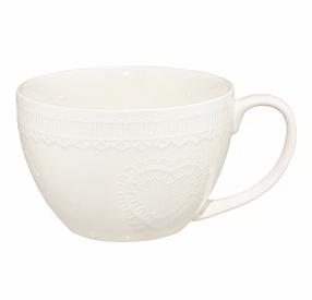 Puodelis Ambition Galactic White Serce, balta sp., 0.45 l